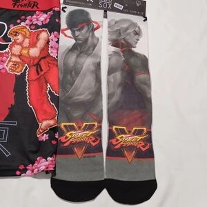1 pair of throw back socks/underwear boxer Street Fighter xl socks 6-13 Nwt